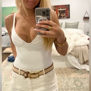 Aritzia The Babaton Group V Neck Cotton Bustier Bodysuit